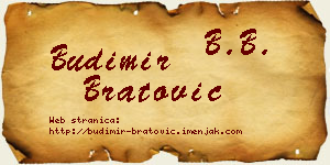 Budimir Bratović vizit kartica